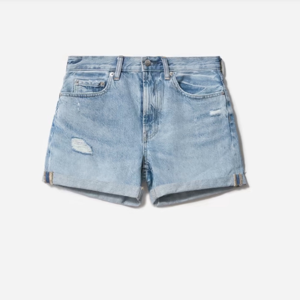 Everlane Jean Shorts The Denim Short Distressed Size 24
